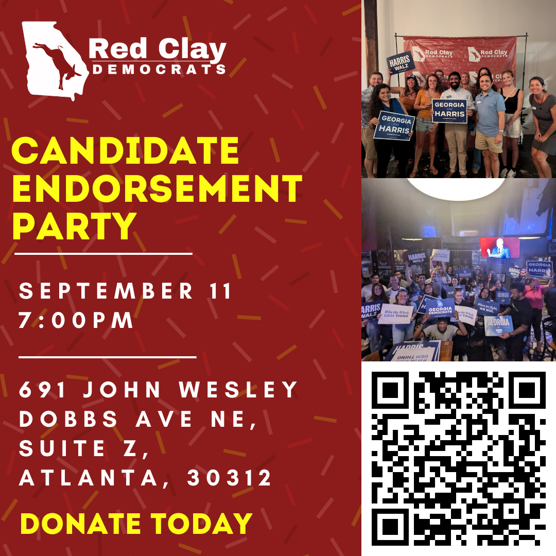 Candidate endorsement event on September 11 at 7PM at our belt line office at 691 John Wesley Dobbs Ave NE, Suite Z in Atlanta.