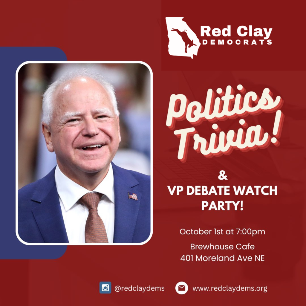 VP debate pn Oct 1st at 7:00 PM at Brewhouse