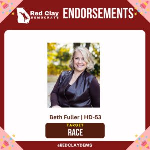 Red Clay Democrats endorsement: Beth Fuller, target race, Georgia House District 53