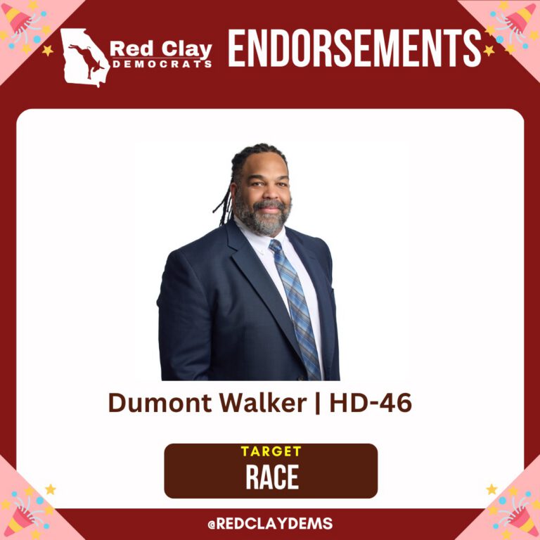 Red Clay Democrats endorsement: Dumont Walker, target race, Georgia House District 46