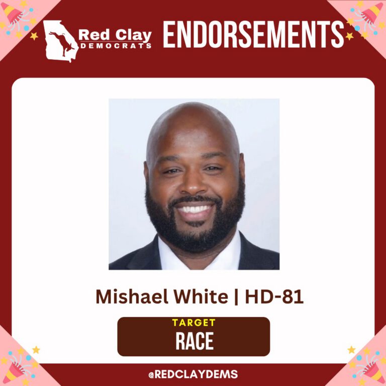 Red Clay Democrats endorsement: Mishael White, target race, Georgia House District 81